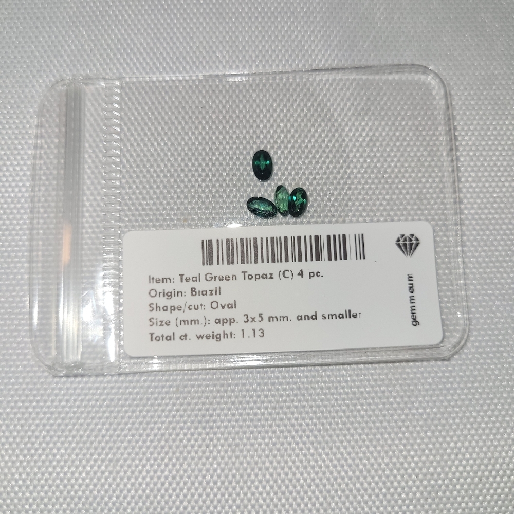 Coated Oval Cut Teal Green Topaz From Brazil Set